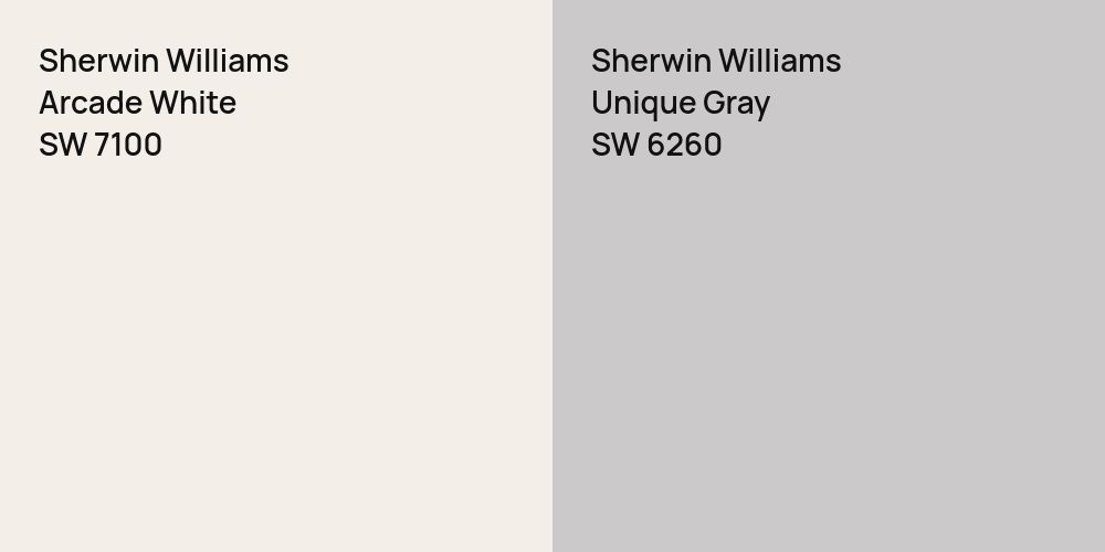 Sherwin Williams Arcade White vs. Sherwin Williams Unique Gray