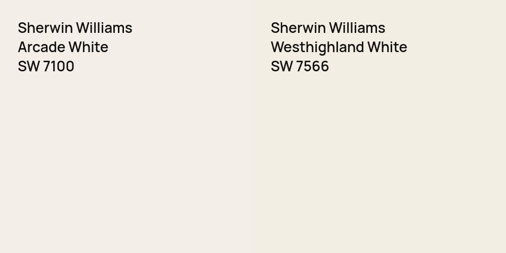 Sherwin Williams Arcade White vs. Sherwin Williams Westhighland White