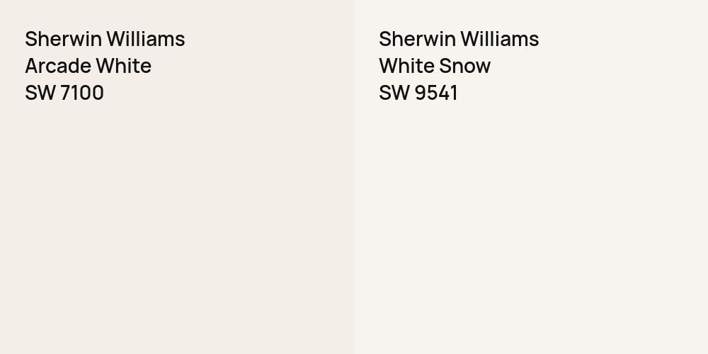 Sherwin Williams Arcade White vs. Sherwin Williams White Snow