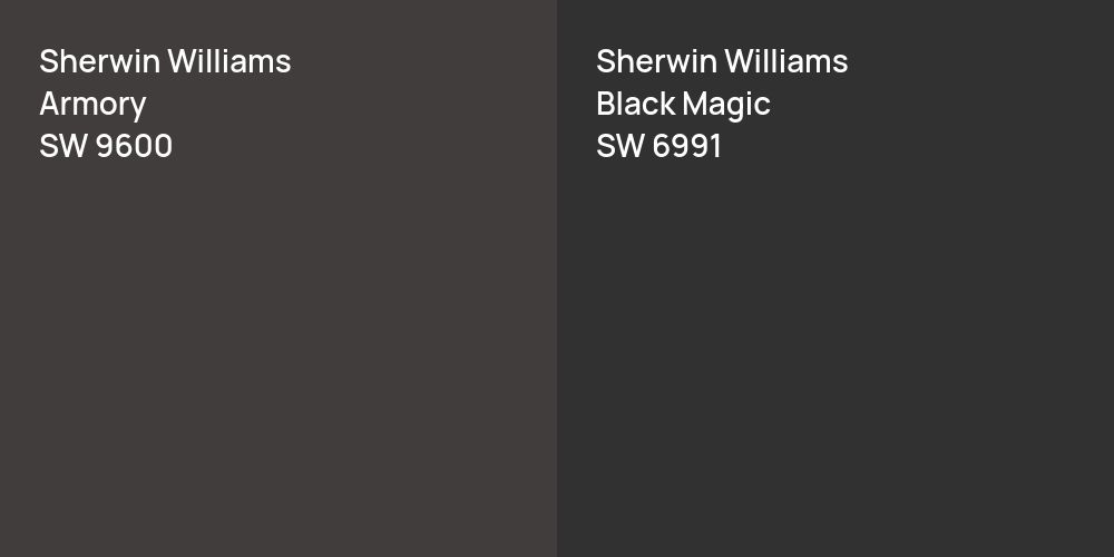 Sherwin Williams Armory vs. Sherwin Williams Black Magic