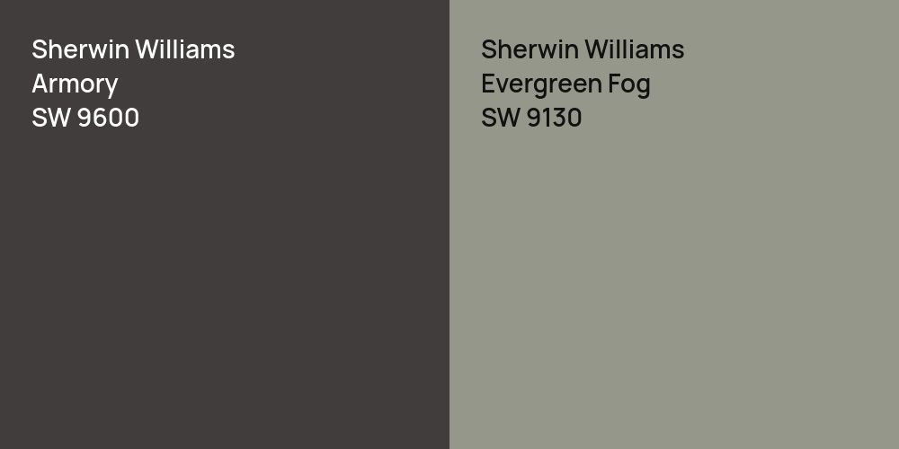 Sherwin Williams Armory vs. Sherwin Williams Evergreen Fog