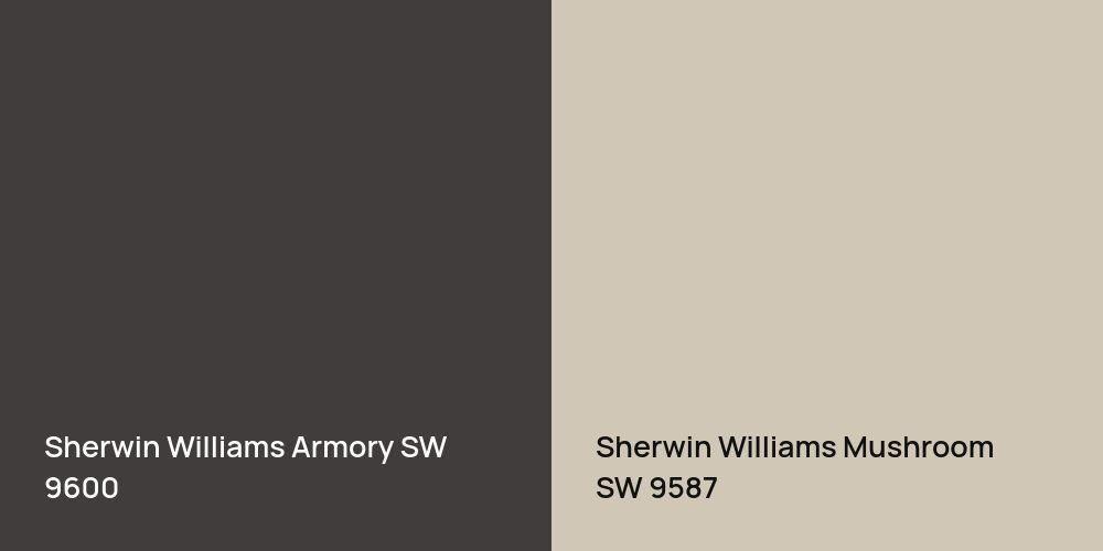 Sherwin Williams Armory vs. Sherwin Williams Mushroom