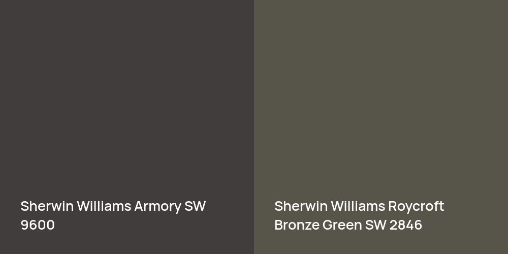 Sherwin Williams Armory vs. Sherwin Williams Roycroft Bronze Green