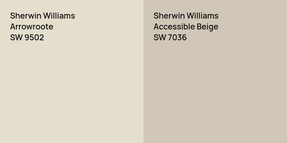 Sherwin Williams Arrowroote vs. Sherwin Williams Accessible Beige