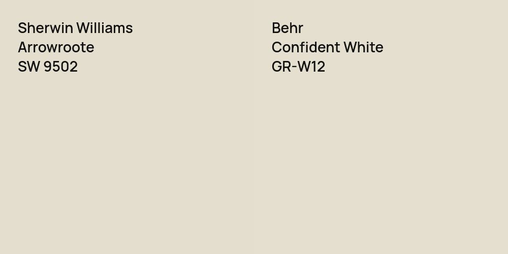 Sherwin Williams Arrowroote vs. Behr Confident White