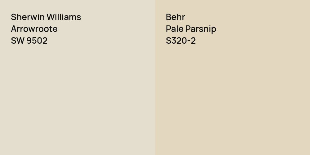 Sherwin Williams Arrowroote vs. Behr Pale Parsnip