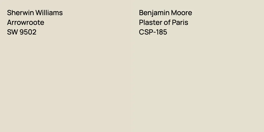 Sherwin Williams Arrowroote vs. Benjamin Moore Plaster of Paris