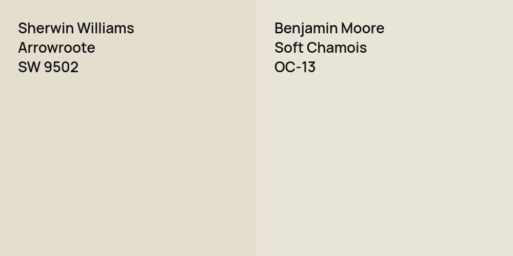 Sherwin Williams Arrowroote vs. Benjamin Moore Soft Chamois