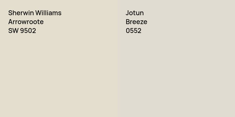 Sherwin Williams Arrowroote vs. Jotun Breeze