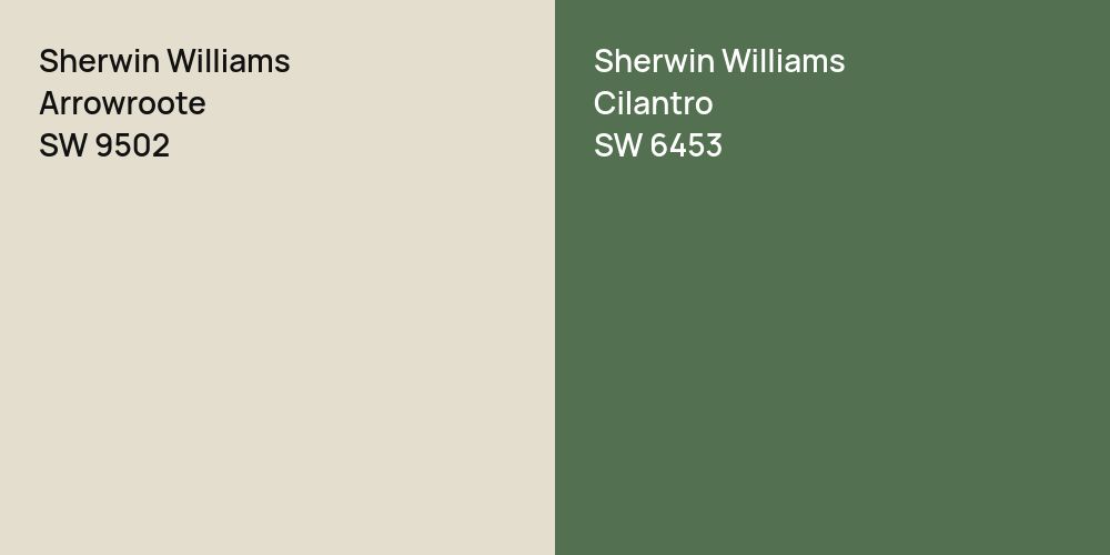 Sherwin Williams Arrowroote vs. Sherwin Williams Cilantro