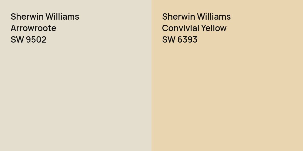 Sherwin Williams Arrowroote vs. Sherwin Williams Convivial Yellow