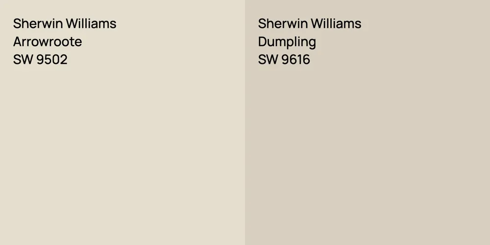 Sherwin Williams Arrowroote vs. Sherwin Williams Dumpling