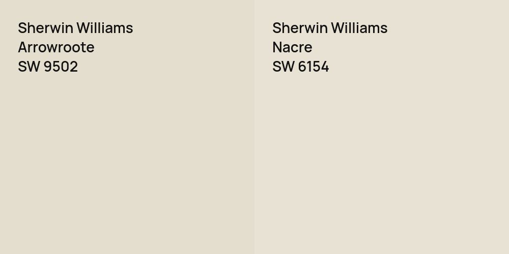 Sherwin Williams Arrowroote vs. Sherwin Williams Nacre