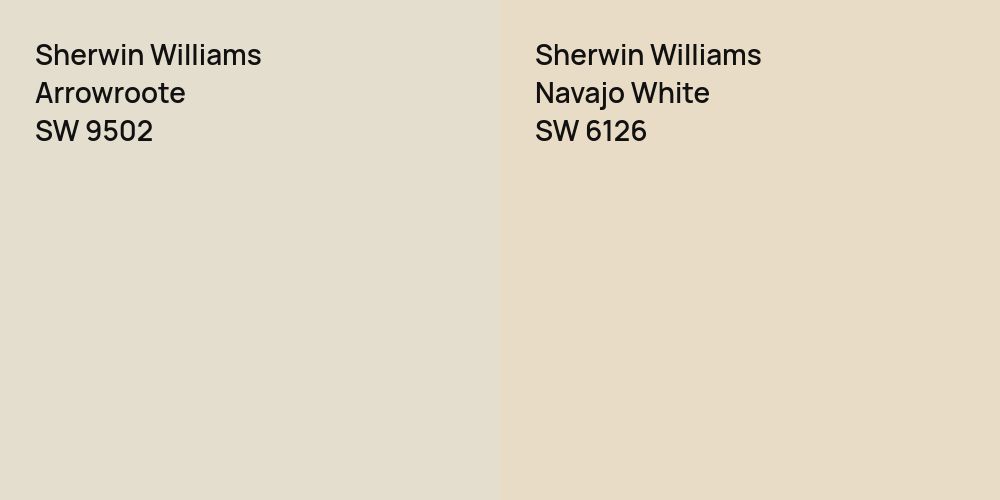 Sherwin Williams Arrowroote vs. Sherwin Williams Navajo White