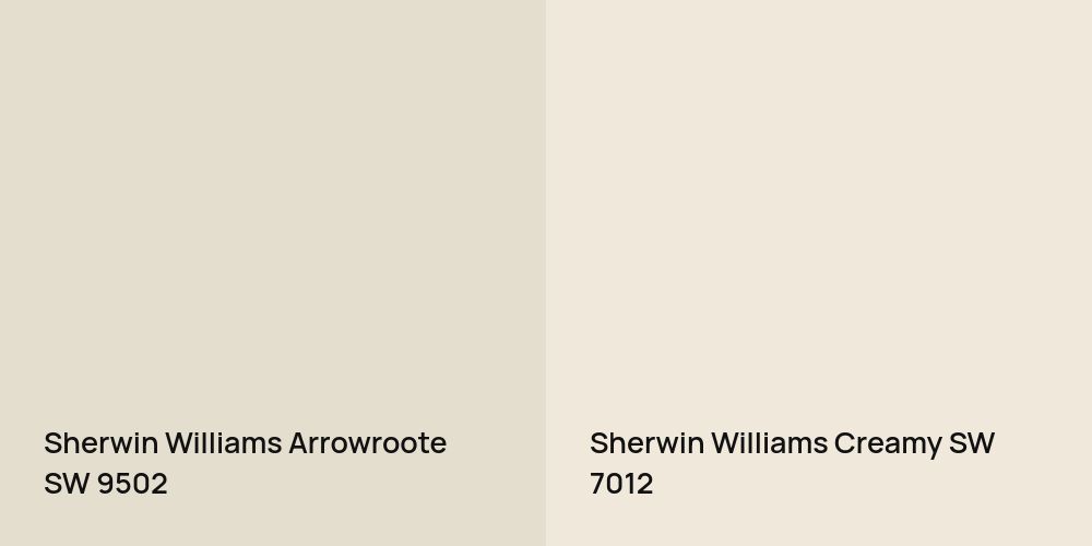 Sherwin Williams Arrowroote vs. Sherwin Williams Creamy