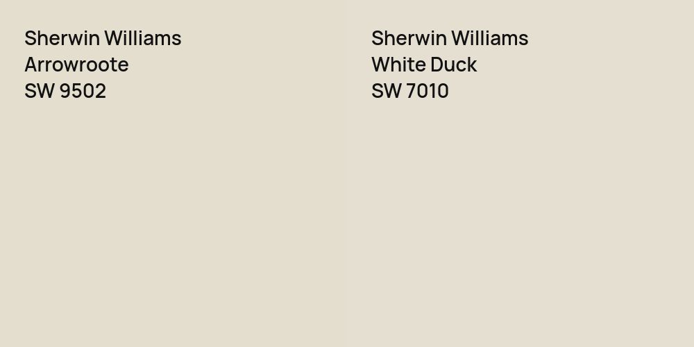 Sherwin Williams Arrowroote vs. Sherwin Williams White Duck