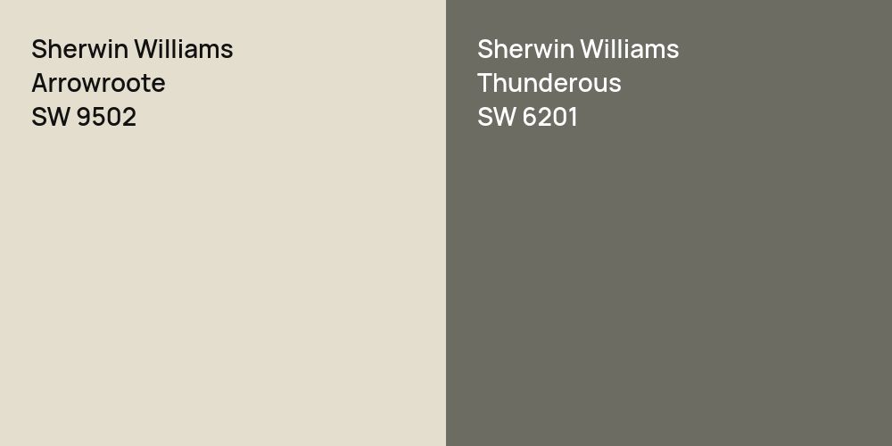 Sherwin Williams Arrowroote vs. Sherwin Williams Thunderous