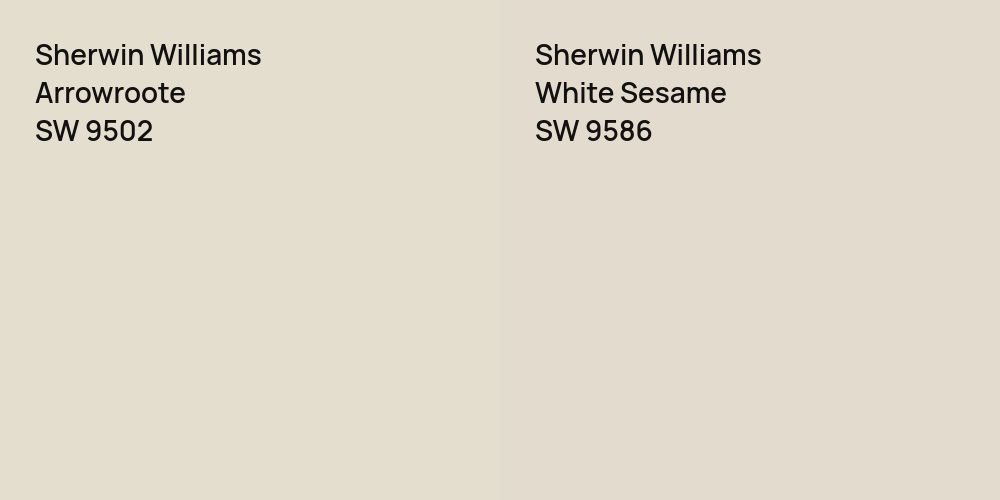 Sherwin Williams Arrowroote vs. Sherwin Williams White Sesame