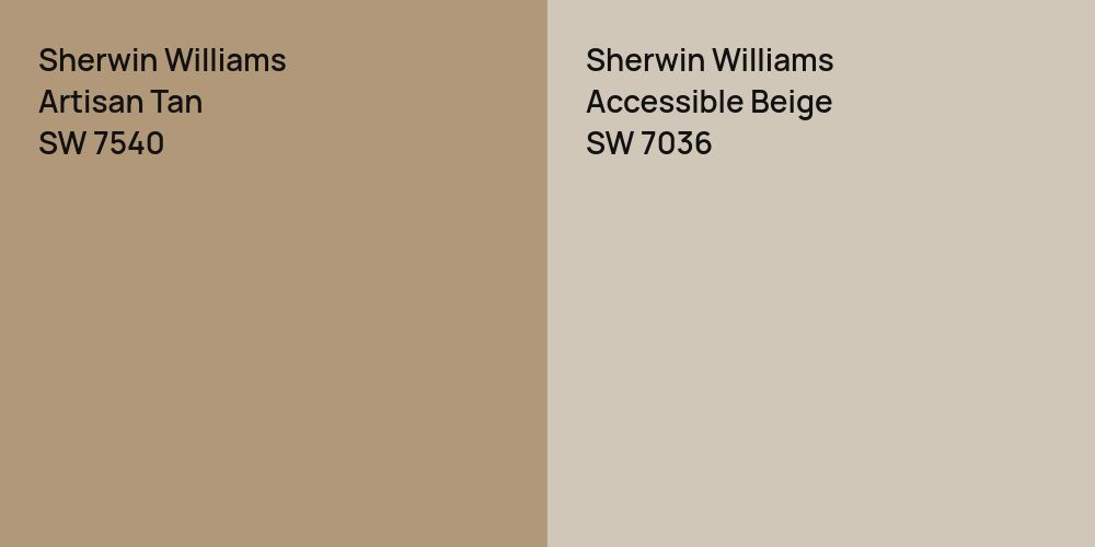 Sherwin Williams Artisan Tan vs. Sherwin Williams Accessible Beige