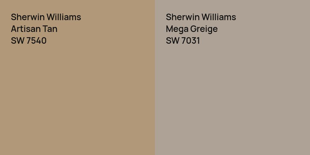 Sherwin Williams Artisan Tan vs. Sherwin Williams Mega Greige