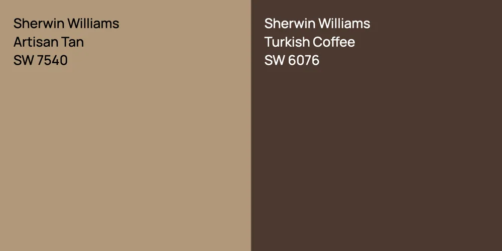 Sherwin Williams Artisan Tan vs. Sherwin Williams Turkish Coffee