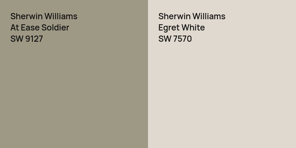 Sherwin Williams At Ease Soldier vs. Sherwin Williams Egret White