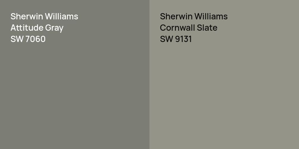 Sherwin Williams Attitude Gray vs. Sherwin Williams Cornwall Slate