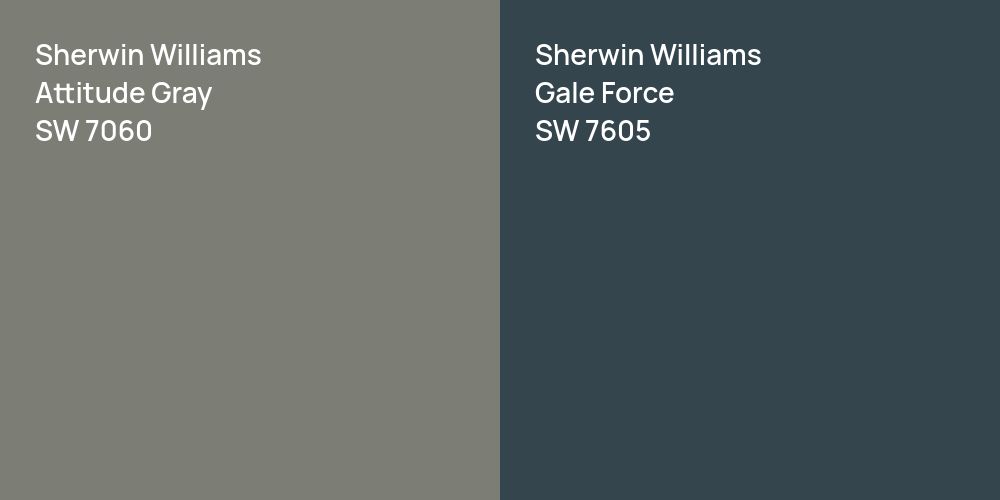 Sherwin Williams Attitude Gray vs. Sherwin Williams Gale Force