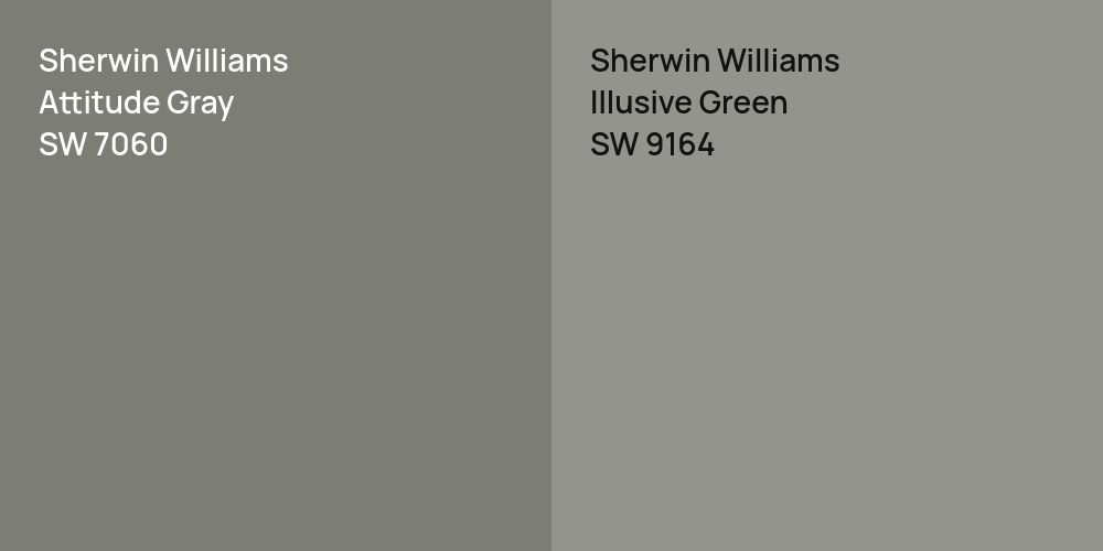 Sherwin Williams Attitude Gray vs. Sherwin Williams Illusive Green