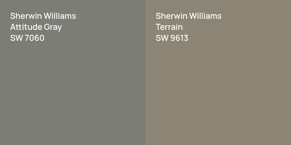 Sherwin Williams Attitude Gray vs. Sherwin Williams Terrain