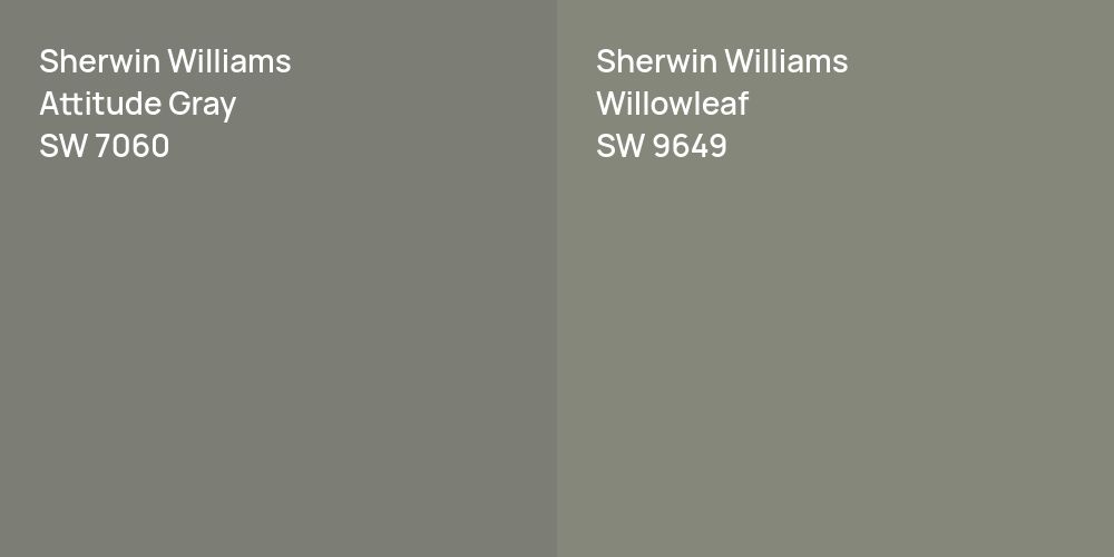 Sherwin Williams Attitude Gray vs. Sherwin Williams Willowleaf