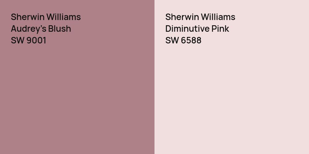 Sherwin Williams Audrey's Blush vs. Sherwin Williams Diminutive Pink