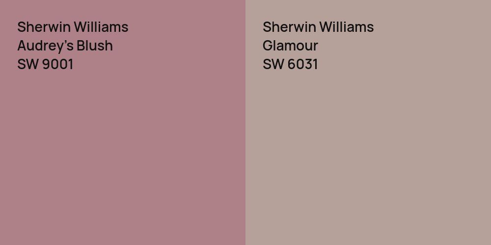 Sherwin Williams Audrey's Blush vs. Sherwin Williams Glamour