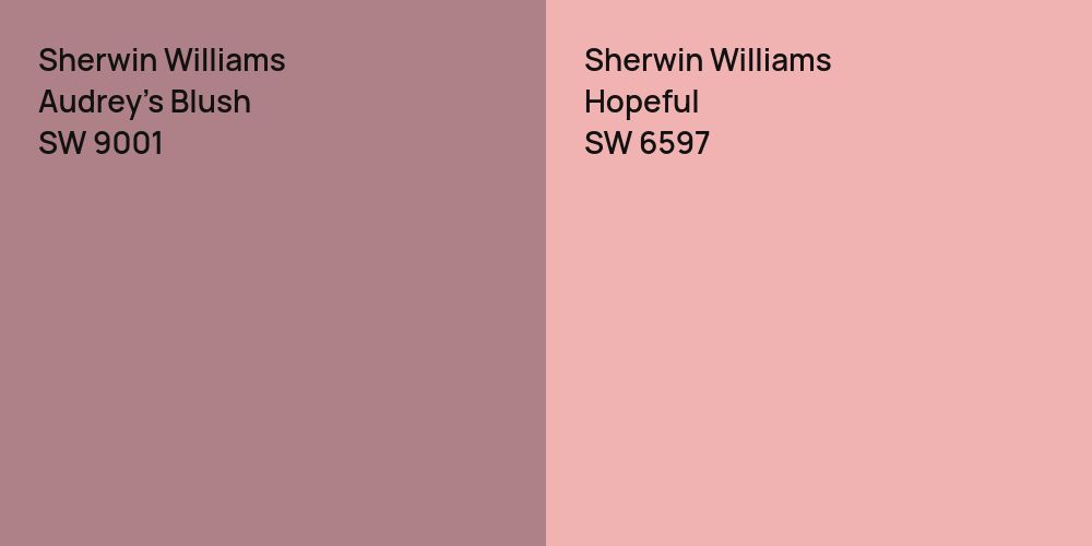 Sherwin Williams Audrey's Blush vs. Sherwin Williams Hopeful