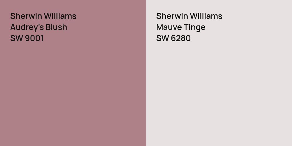 Sherwin Williams Audrey's Blush vs. Sherwin Williams Mauve Tinge