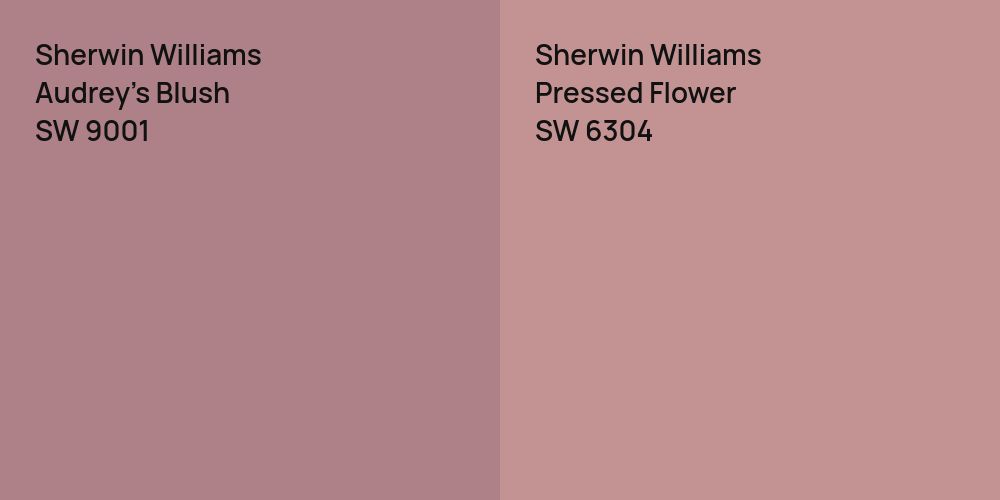 Sherwin Williams Audrey's Blush vs. Sherwin Williams Pressed Flower