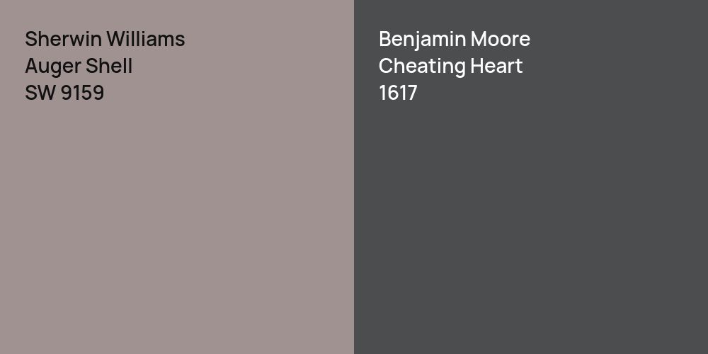 Sherwin Williams Auger Shell vs. Benjamin Moore Cheating Heart