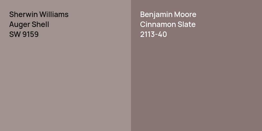 Sherwin Williams Auger Shell vs. Benjamin Moore Cinnamon Slate