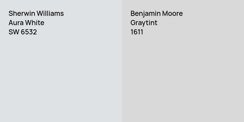 Sherwin Williams Aura White vs. Benjamin Moore Graytint