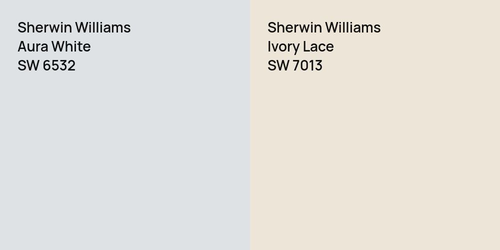 Sherwin Williams Aura White vs. Sherwin Williams Ivory Lace