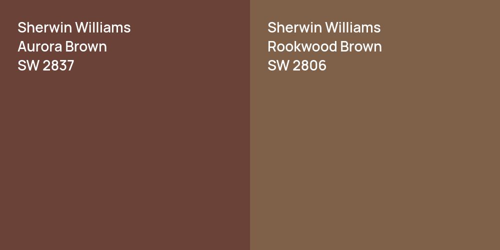 Sherwin Williams Aurora Brown vs. Sherwin Williams Rookwood Brown