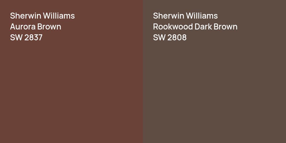 Sherwin Williams Aurora Brown vs. Sherwin Williams Rookwood Dark Brown