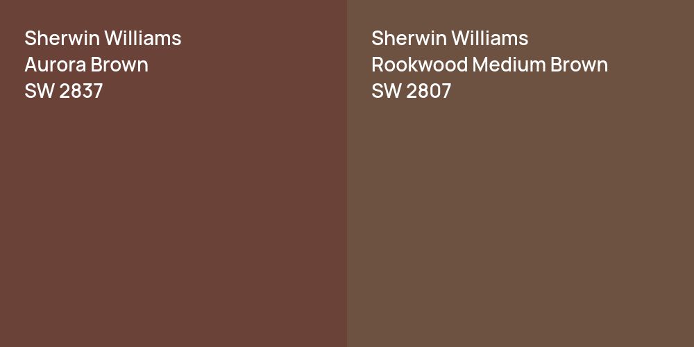 Sherwin Williams Aurora Brown vs. Sherwin Williams Rookwood Medium Brown