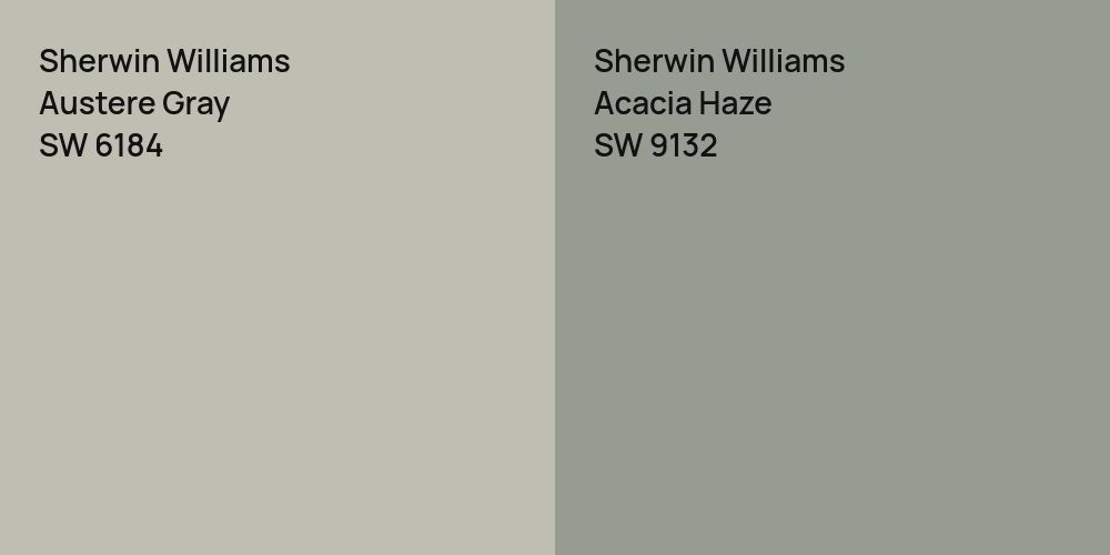 Sherwin Williams Austere Gray vs. Sherwin Williams Acacia Haze