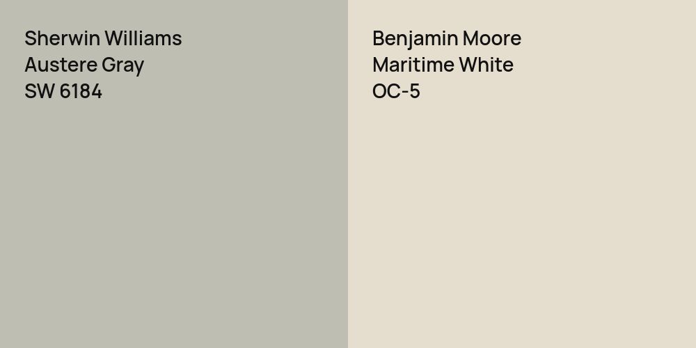 Sherwin Williams Austere Gray vs. Benjamin Moore Maritime White