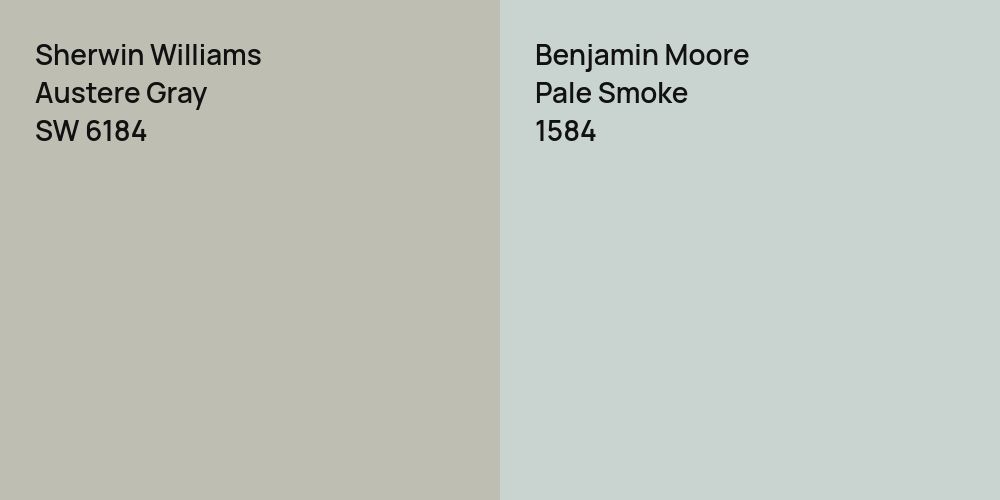 Sherwin Williams Austere Gray vs. Benjamin Moore Pale Smoke