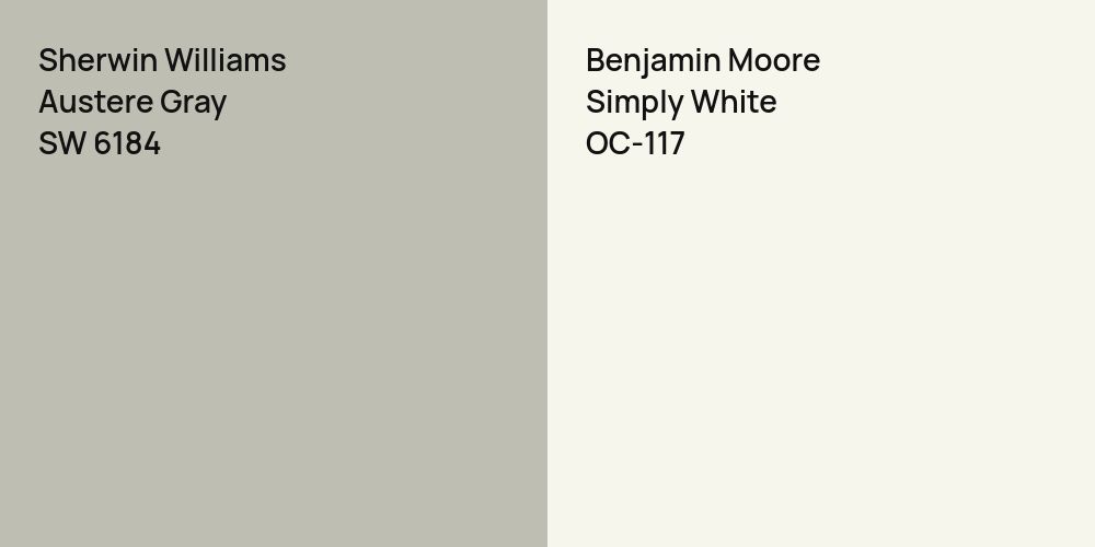 Sherwin Williams Austere Gray vs. Benjamin Moore Simply White