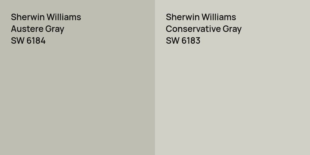 Sherwin Williams Austere Gray vs. Sherwin Williams Conservative Gray