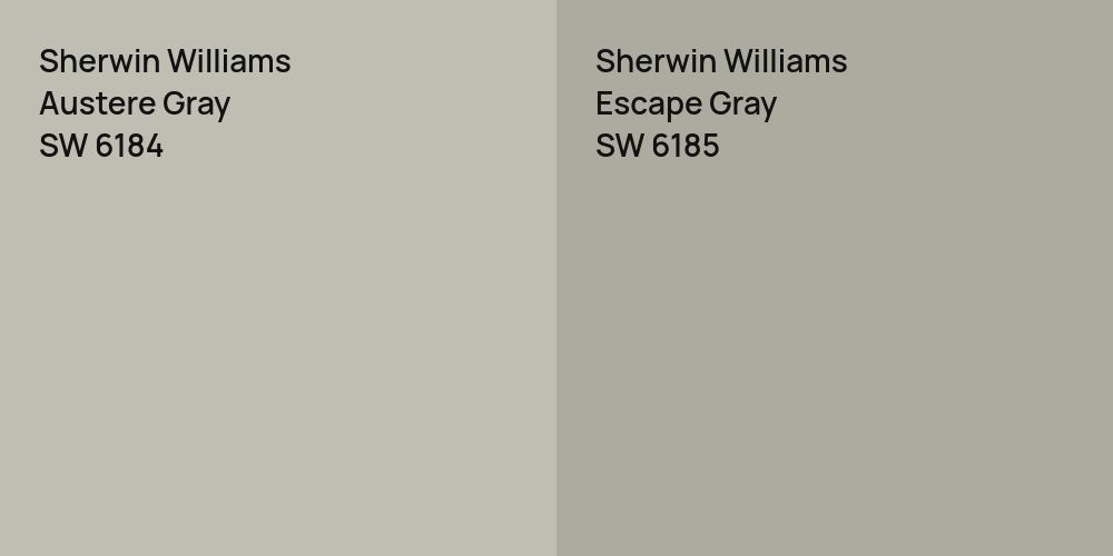 Sherwin Williams Austere Gray vs. Sherwin Williams Escape Gray