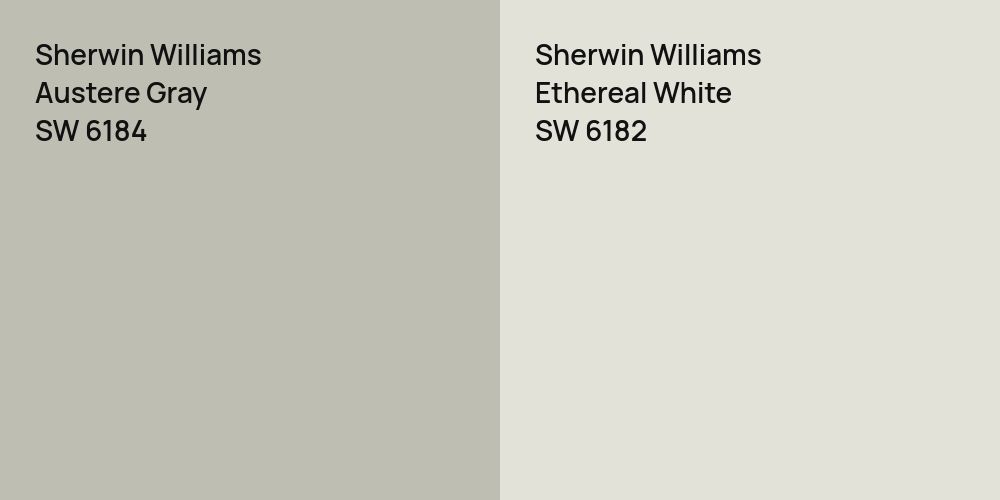 Sherwin Williams Austere Gray vs. Sherwin Williams Ethereal White